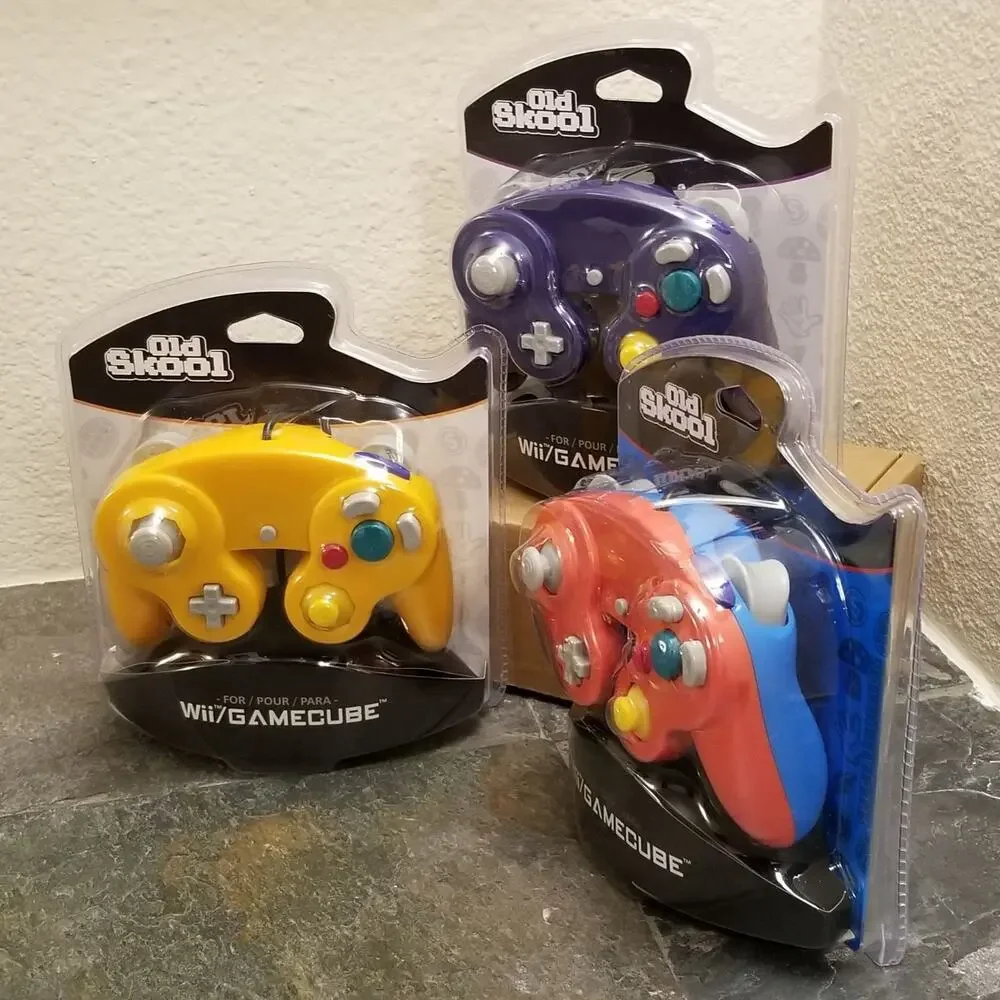 3 Gamecube Controllers - 3 Colors Bundle (NEW) - Orange Red Purple - Nintendo